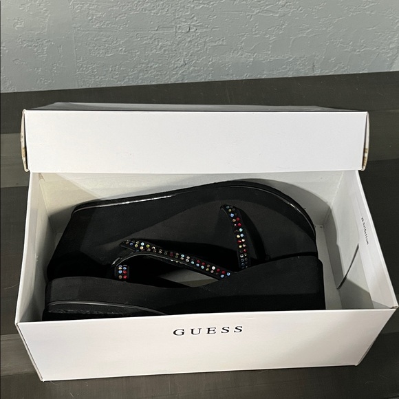 Guess Black Sandals with Multicolor Rhinestones - Picture 5 of 7